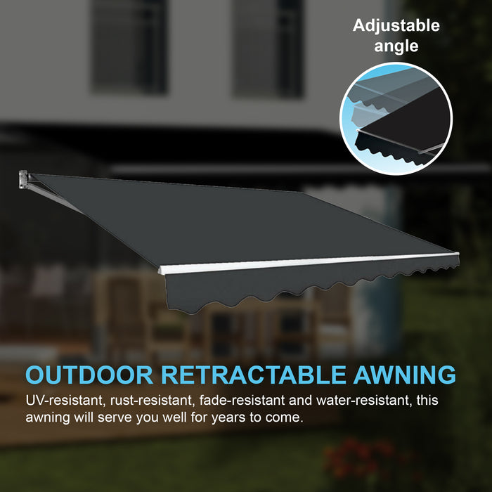 Motorised Outdoor Folding Arm Awning Retractable Sunshade Canopy Grey 5.0m x 2.5m