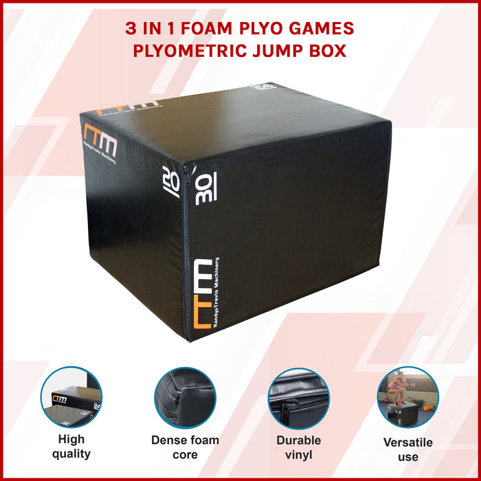 3 IN 1 Foam Plyo Games Plyometric Jump Box