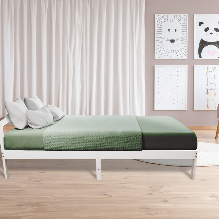 Double Wooden Bed Frame Home Furniture White