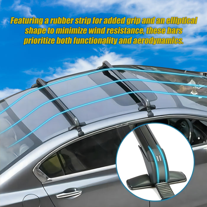 Lockable Aluminium Car Roof Rack Bars Without Rail Anti Theft Luggage Carrier