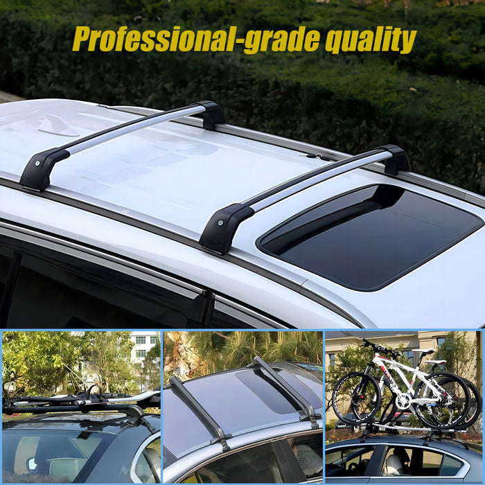 Lockable Aluminium Car Roof Rack Bars Without Rail Anti Theft Luggage Carrier