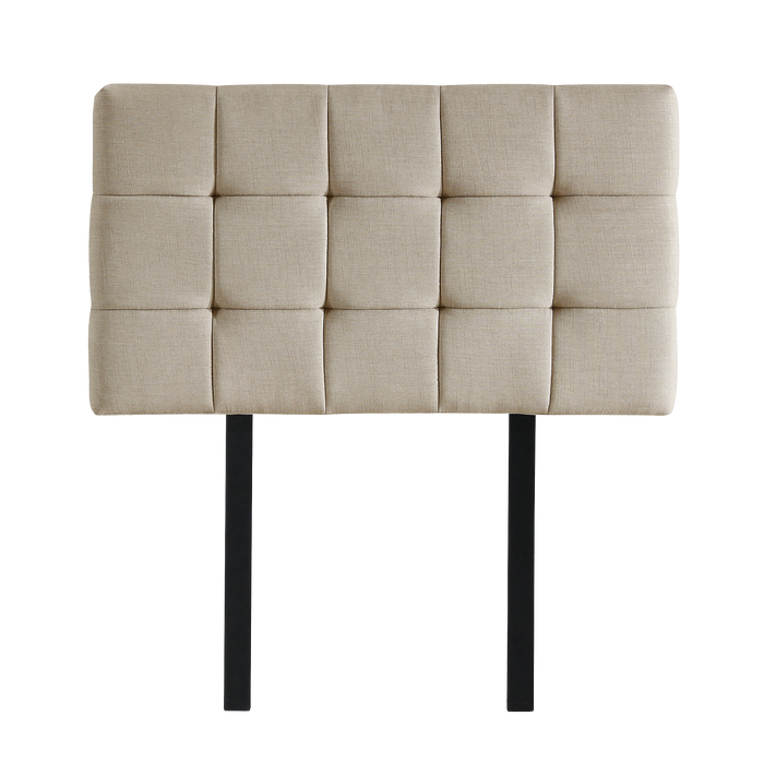 Linen Fabric Single Bed Deluxe Headboard Bedhead - Beige