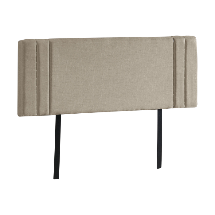 Linen Fabric Queen Bed Deluxe Headboard Bedhead - Beige