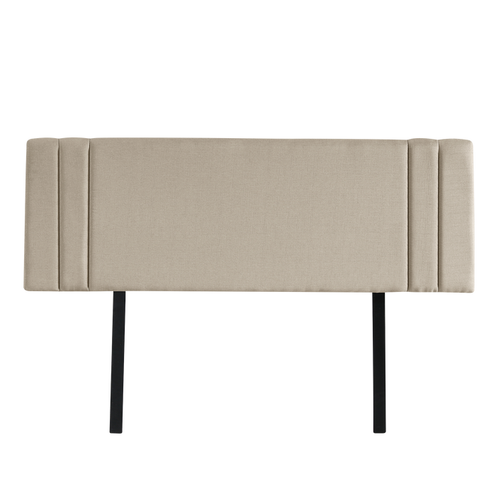 Linen Fabric Queen Bed Deluxe Headboard Bedhead - Beige