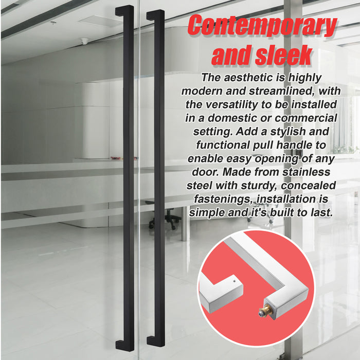 Entrance Door Pull Handle Matte Black 1500mm