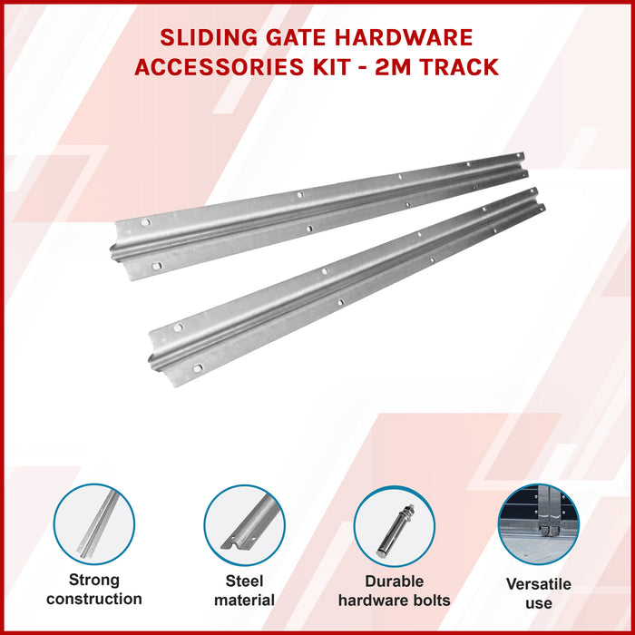 Sliding Gate Hardware Accessories Kit - 2m Track