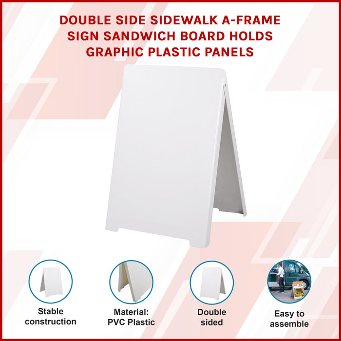 Double Side Sidewalk A-frame Sign Sandwich Board holds Graphic Plastic Panels