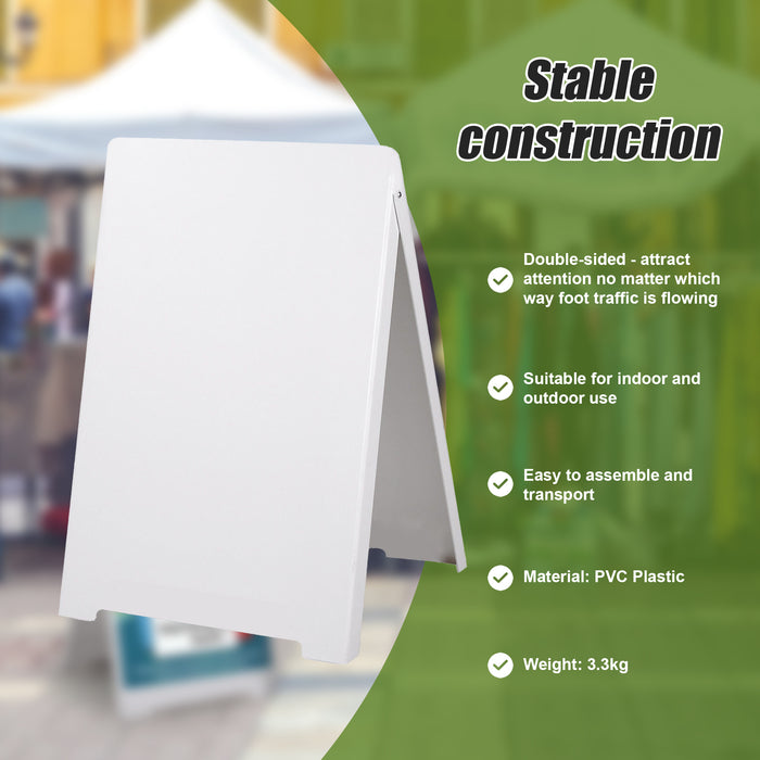 Double Side Sidewalk A-frame Sign Sandwich Board holds Graphic Plastic Panels