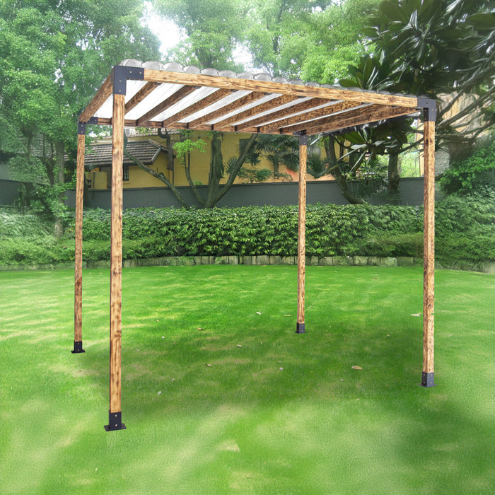 Roof Pergola Gazebo Shed Matte Black Steel Brackets DIY Kits