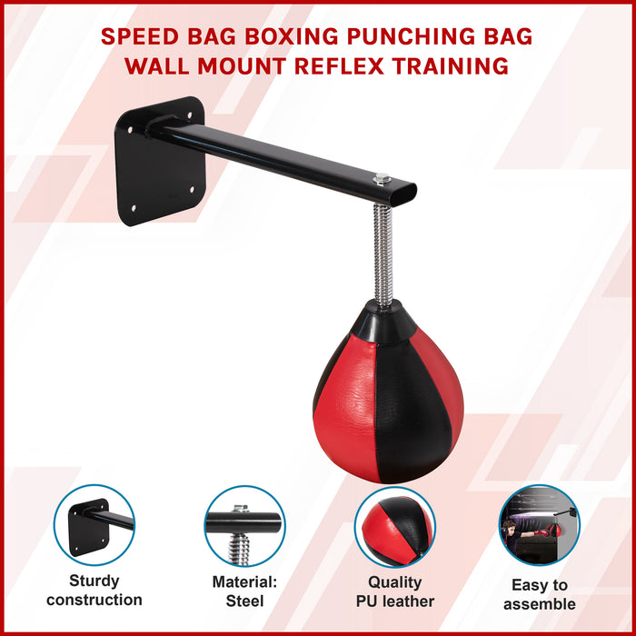 Speed Bag Boxing Punching Bag Wall Mount Reflex Training