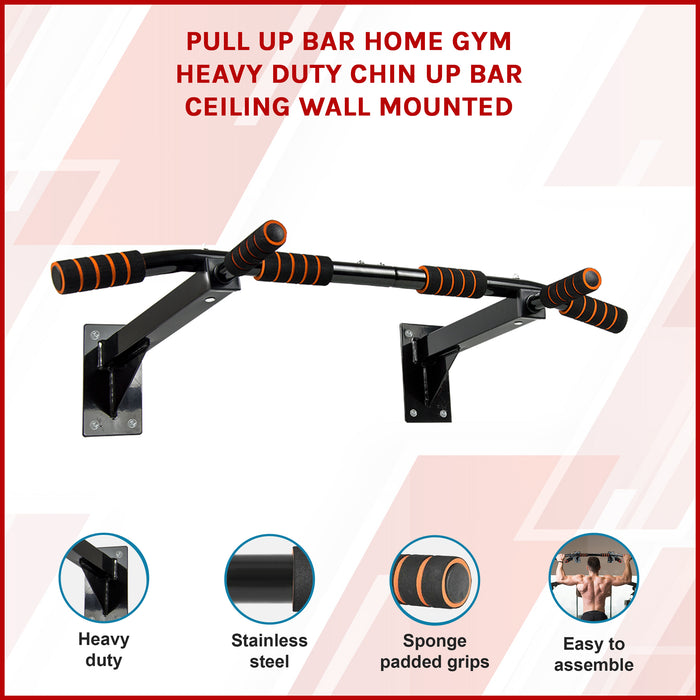 Pull Up Bar Home Gym Heavy Duty Chin Up Bar Ceiling Wall Mounted