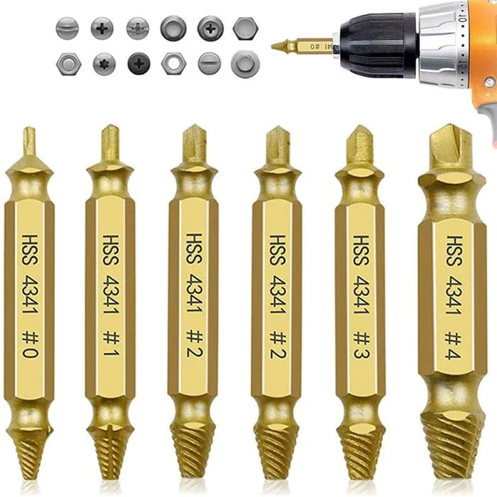 6pc Double Head Screw Extractor Set