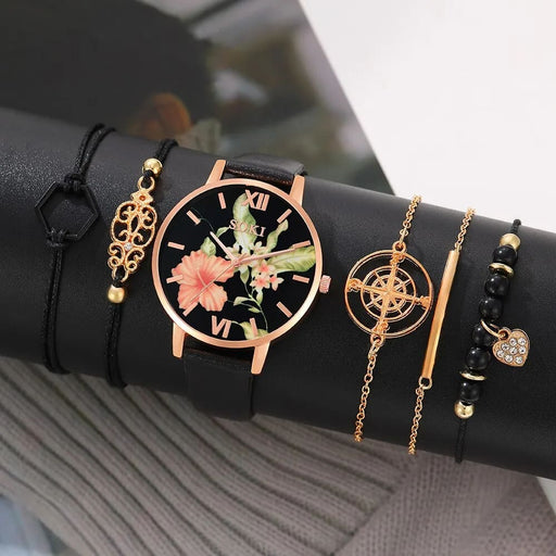 6pcs Set Dainty Quartz Watches Simple Bracelet Women