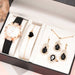 6pcs Set Fashion Women Jewelry Watches Ladies Dress Black