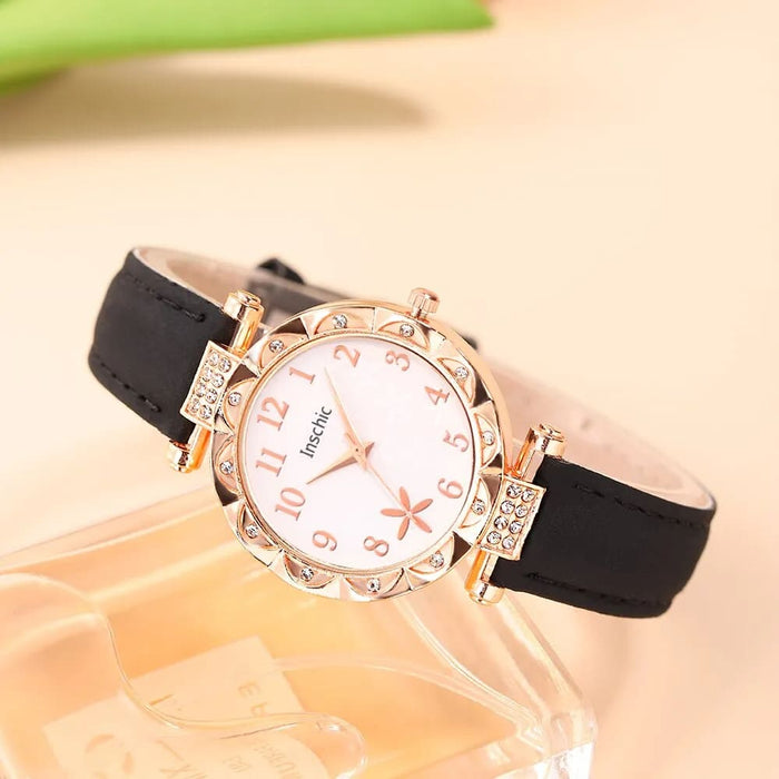 6pcs Set Fashion Women Jewelry Watches Ladies Dress Black