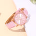 6pcs Set Fashion Women Watches Simple Ladies Business Pink