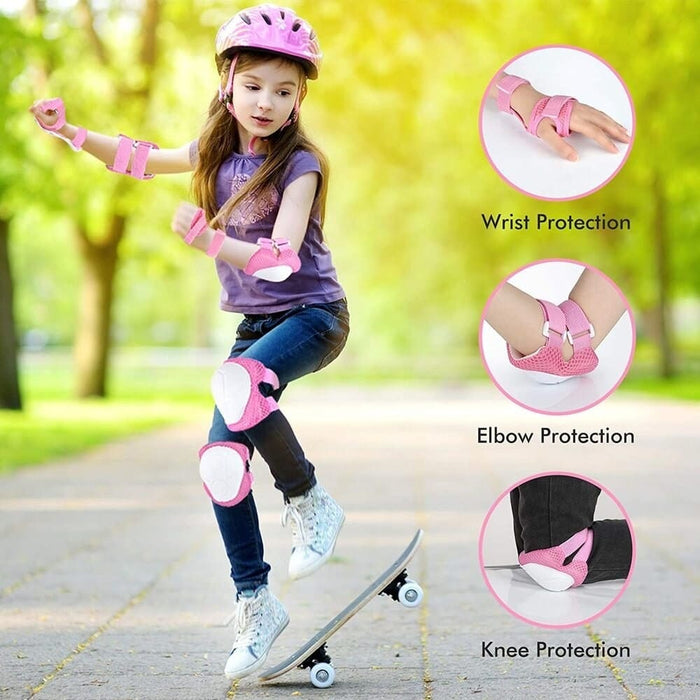 6pcs Kids Knee Elbow Wrist Guards Protective Pads