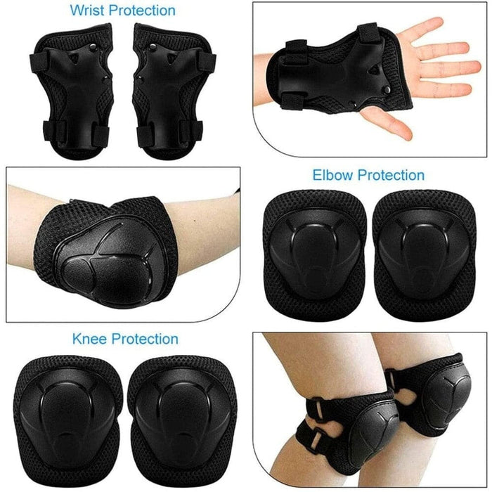 6pcs Kids Sports Protection Set Adjustable Knee Elbow Wrist