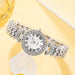 6pcs Set Luxury Watch Women Ring Necklace Earrings