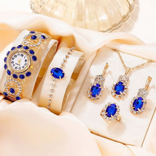 6pcs Set Luxury Womens Bracelet Quartz Watches For Women