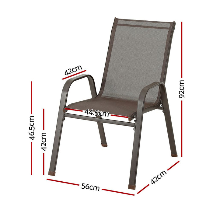 6pcs Outdoor Dining Chairs Stackable Chair Patio Garden