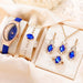 6pcs Set Women Fashion Quartz Watch Female Clock Rhinestone