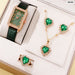 6pcs Set Women Rose Gold Luxury Quartz Watch Rhinestone