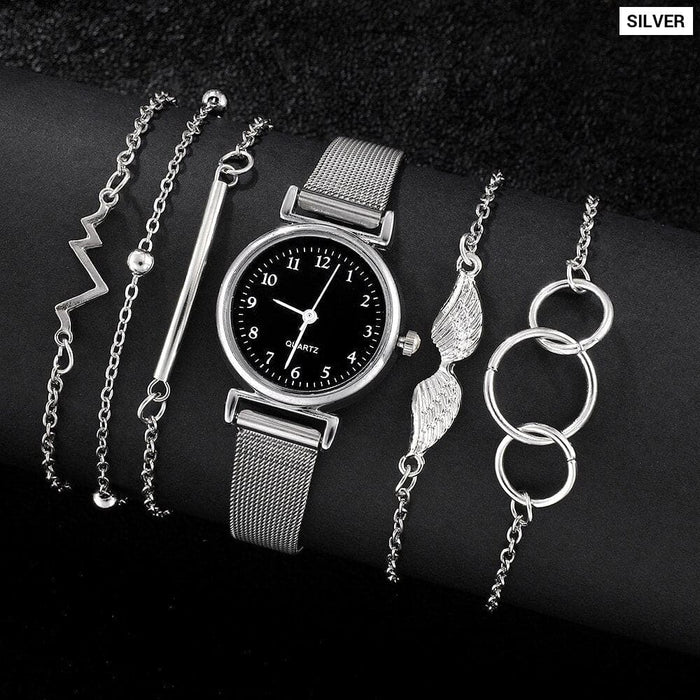 6pcs Set Women Watches Fashion Ladies Quartz Watch Bracelet