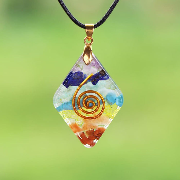 7 Chakra Rainbow Orgone Crystal Pendant For Strengthen