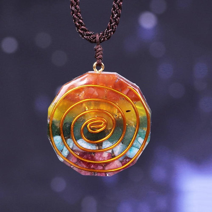 7 Chakra Rainbow Orgone Crystal Pendant For Strengthen