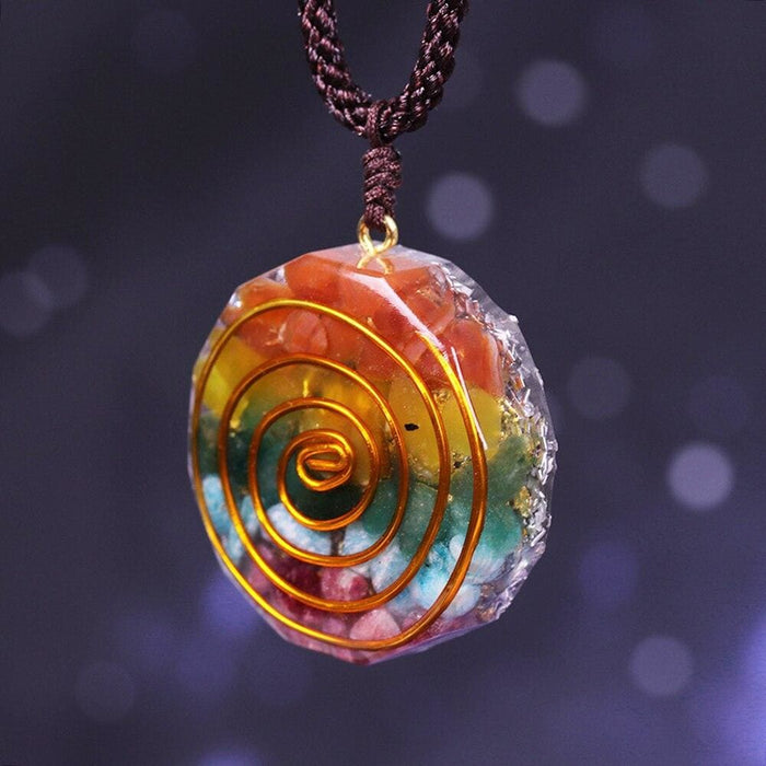 7 Chakra Rainbow Orgone Crystal Pendant For Strengthen