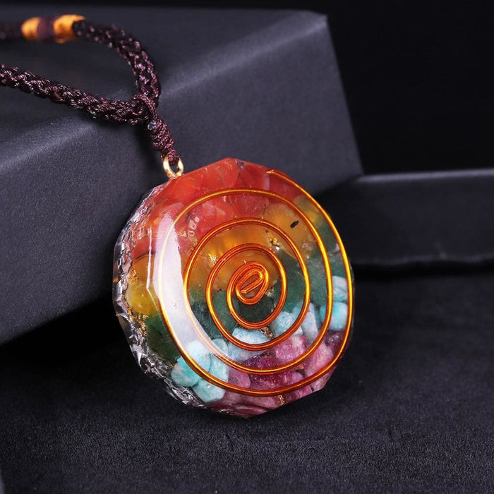 7 Chakra Rainbow Orgone Crystal Pendant For Strengthen