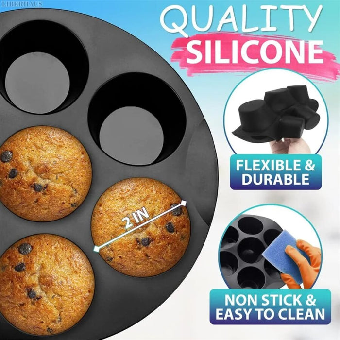 7 Cups Mini Non-stick Airfryer Silicone Muffin Cupcake Mould