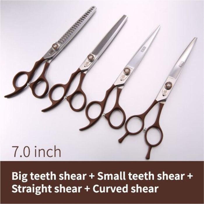 7.0 Inch Left Hand Pet Dog Grooming Thinning Cutting Curved