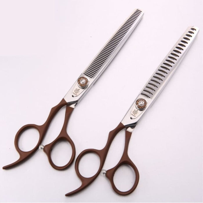 7.0 Inch Left Hand Pet Dog Grooming Thinning Cutting Curved