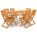 7 Piece Folding Outdoor Dining Set Solid Acacia Wood Aabpi