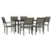 7 Piece Garden Dining Set Black Steel And Textilene Txbbiap