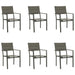 7 Piece Garden Dining Set Black Steel And Textilene Txbbiap