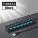 7 Port Usb 2.0 Hub With Power Adapter And Switch Multi