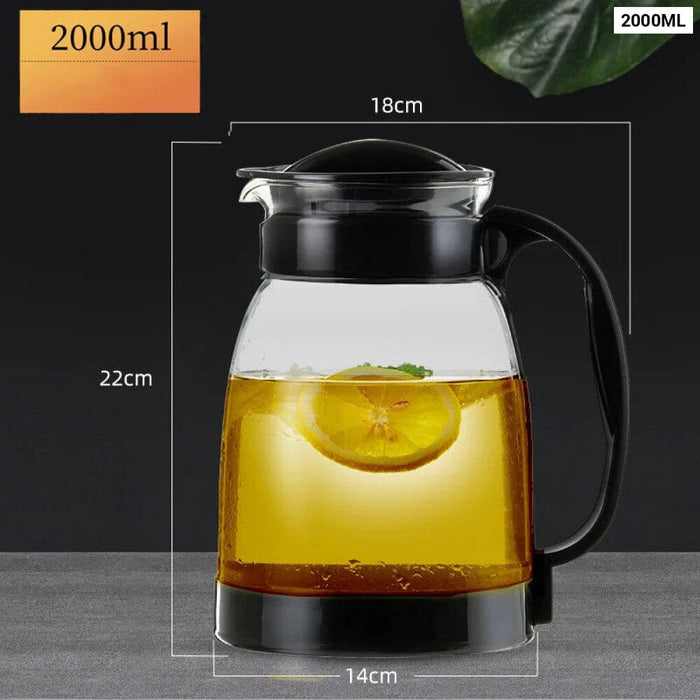 700/2600ml Glass Fruit Teapot With Handle