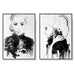 70cmx100cm Watercolor Sketch 2 Sets Black Frame Canvas Wall