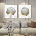 70cmx70cm Gold And White Blossom On 2 Sets Frame Canvas