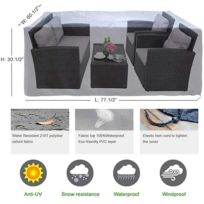 72 Sizes Outdoor Patio Garden Black Furniture Waterproof