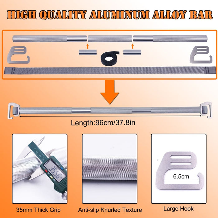 74 96cm Heavy Duty Exercise Bar With Large Hook