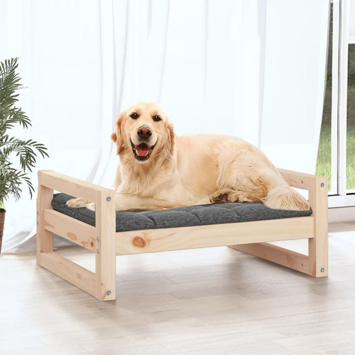 Dog Bed 75.5x55.5x28 Cm Solid Pine Wood Nxoaii