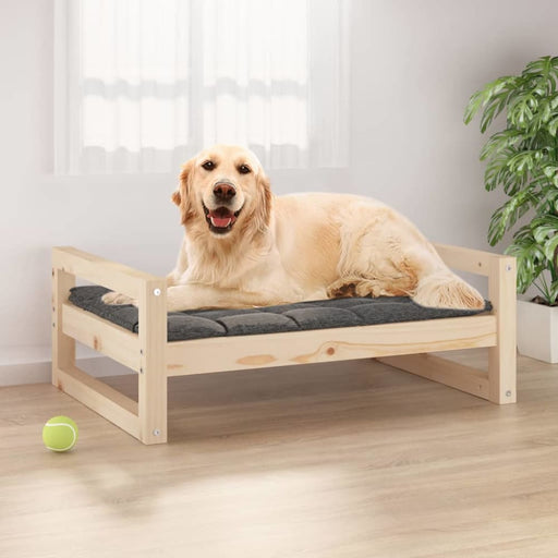 Dog Bed 75.5x55.5x28 Cm Solid Pine Wood Nxoaii