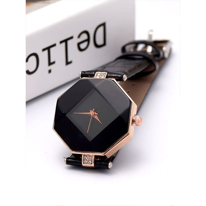 7pcs Fashion Trend Diamond Simple Women’s Belt Quartz