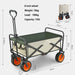 8 Inch Wheel Black Folding Beach Wagon Cart Trolley Garden