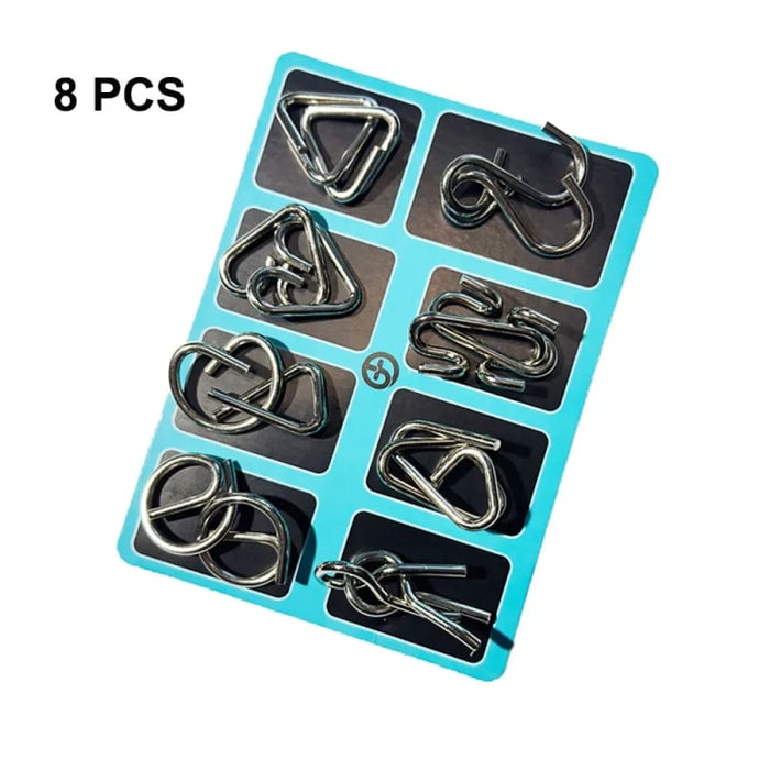 8 Pcs Metal Educational Intelligence Buckle Sets Toys