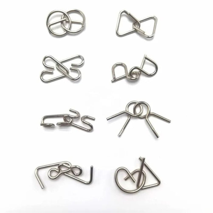 8 Pcs Metal Educational Intelligence Buckle Sets Toys